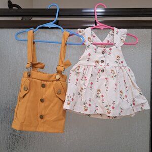 infant girl dresses size 0-3 flower and overall dresses